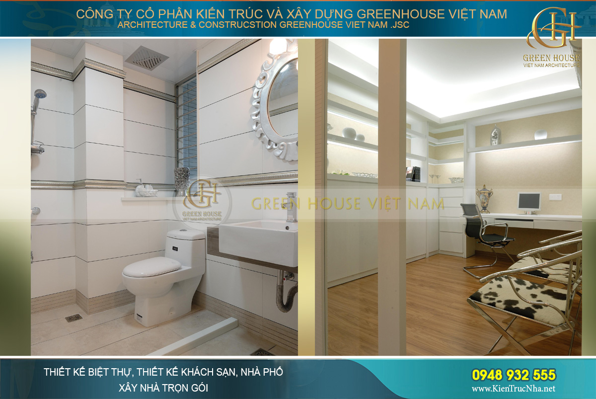 Thiết kế phòng làm việc và phòng vệ sinh cho căn hộ