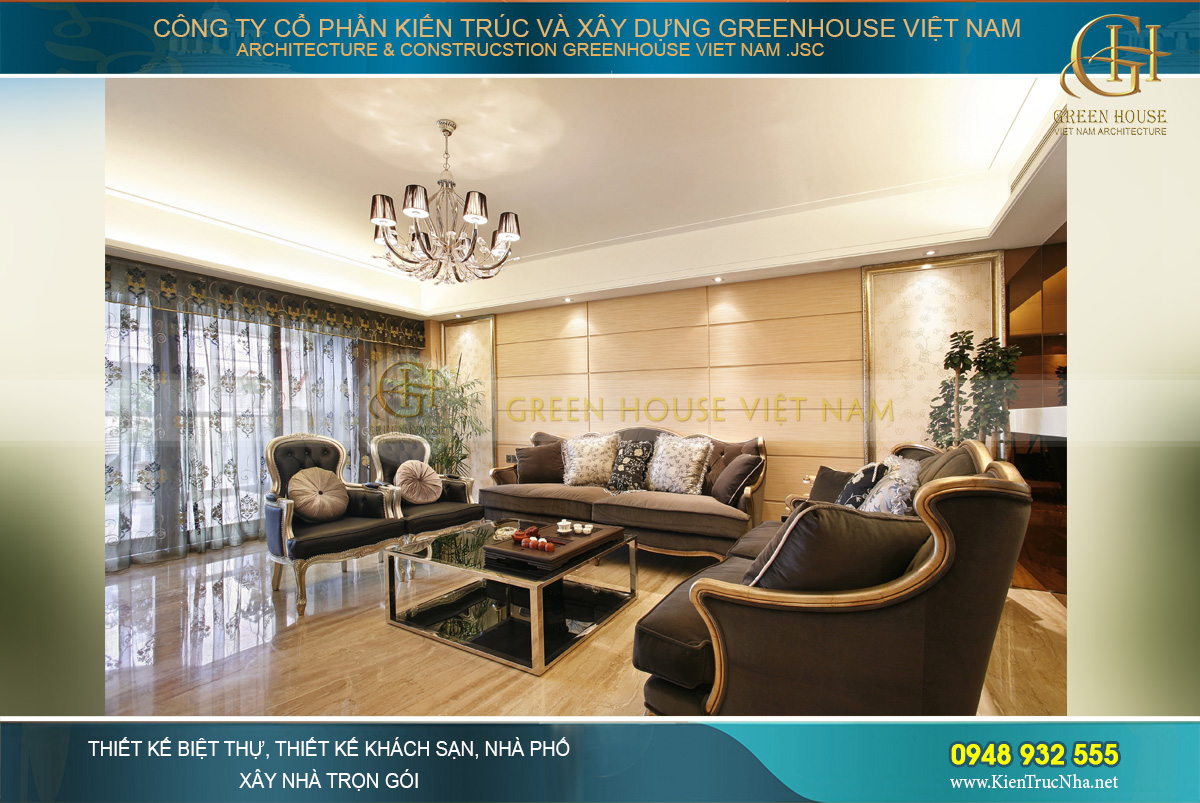 Toàn cảnh không gain phòng khách chung cư Vinhomes Ocean Park