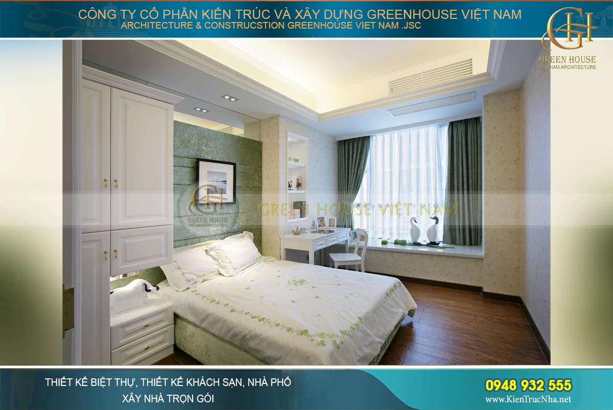 Mẫu thiết kế nội thất phòng ngủ chung cư hiện đại, đơn giản