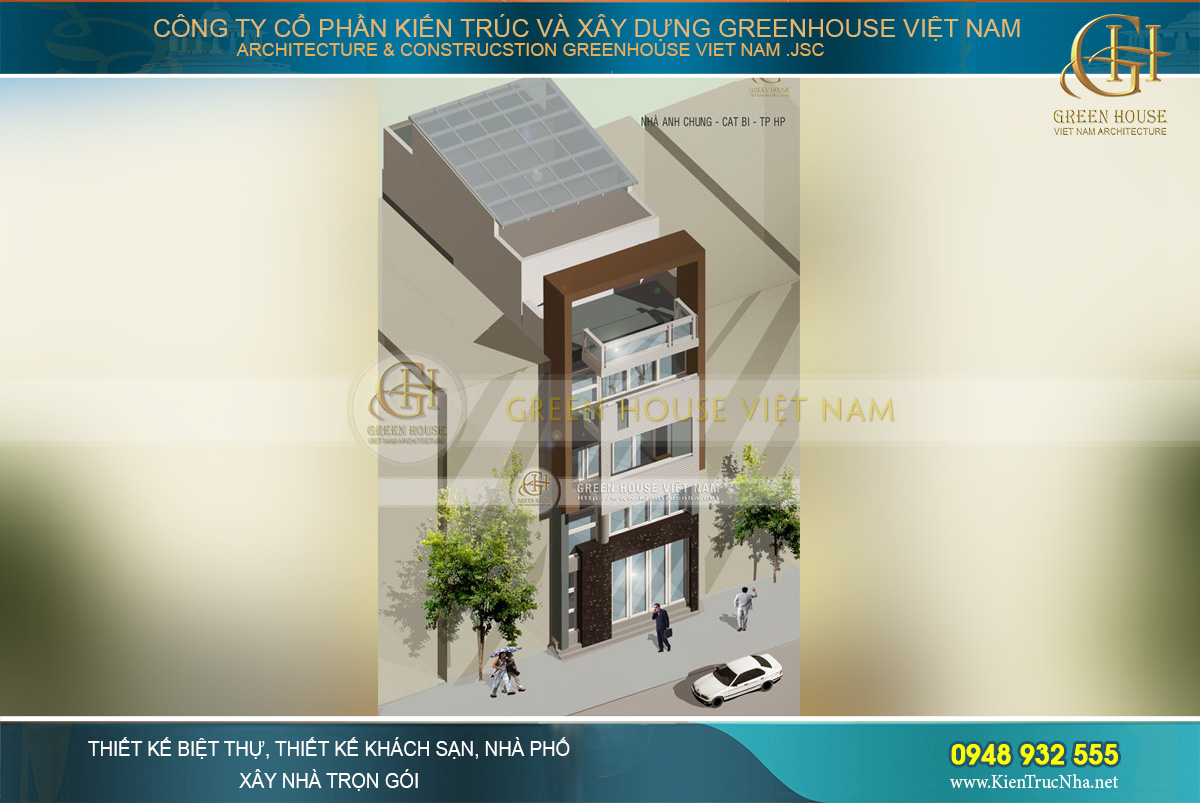 Thiết kế khang trang và bề thế của shophouse mặt tiền 4m tại Hải Phòng