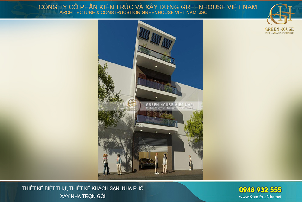 Công trình nhà phố 4 tầng tại Nam Định với những nét thiết kế khỏe khoắn, vững chãi