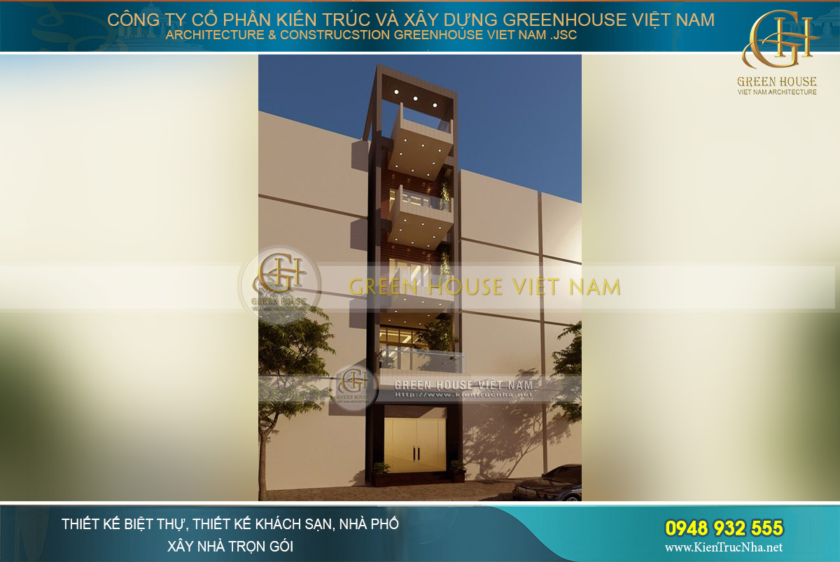 Kiến trúc hiện đại, đường nét thiết kế sắc cạnh đảm bảo tính thời thượng, đẹp mắt cho ngôi nhà ống 5 tầng