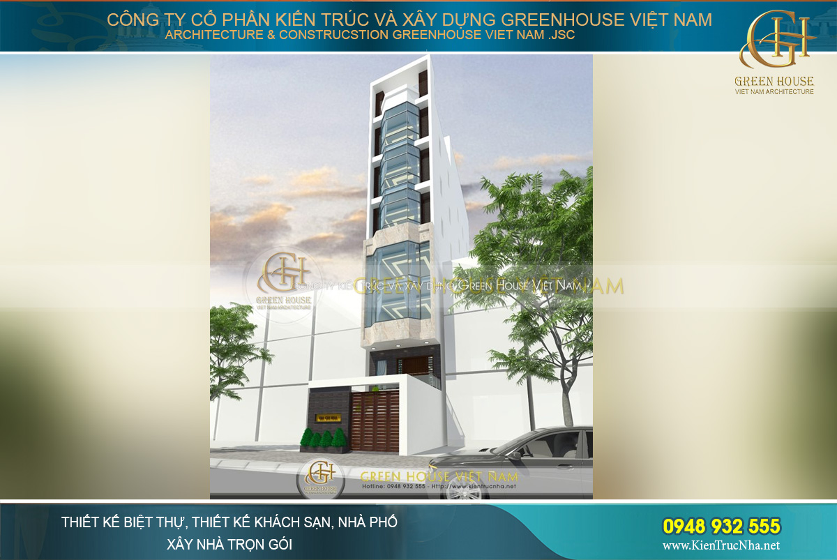 Kiến trúc bề thế và sang trọng của nhà ở kết hợp kinh doanh