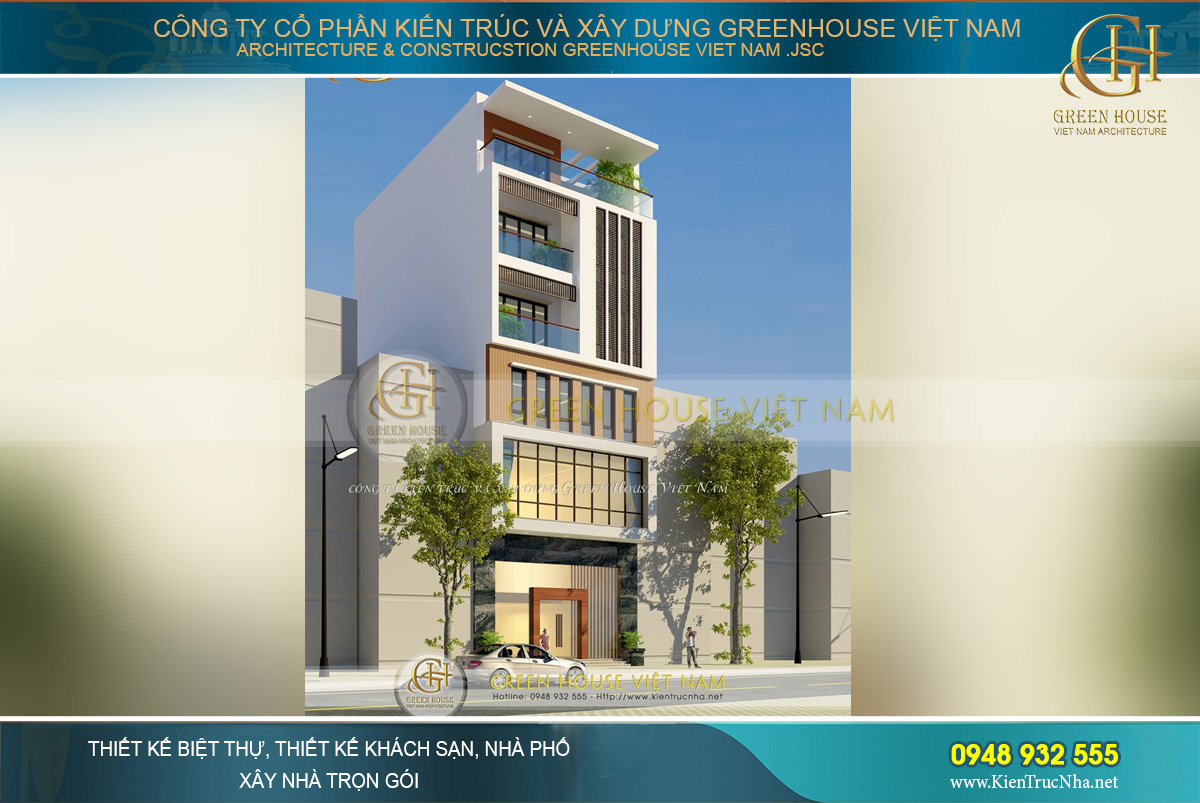 Thiết kế kiến trúc bề thế và sang trọng của ngôi nhà phố kết hợp kinh doanh tại Bắc Giang