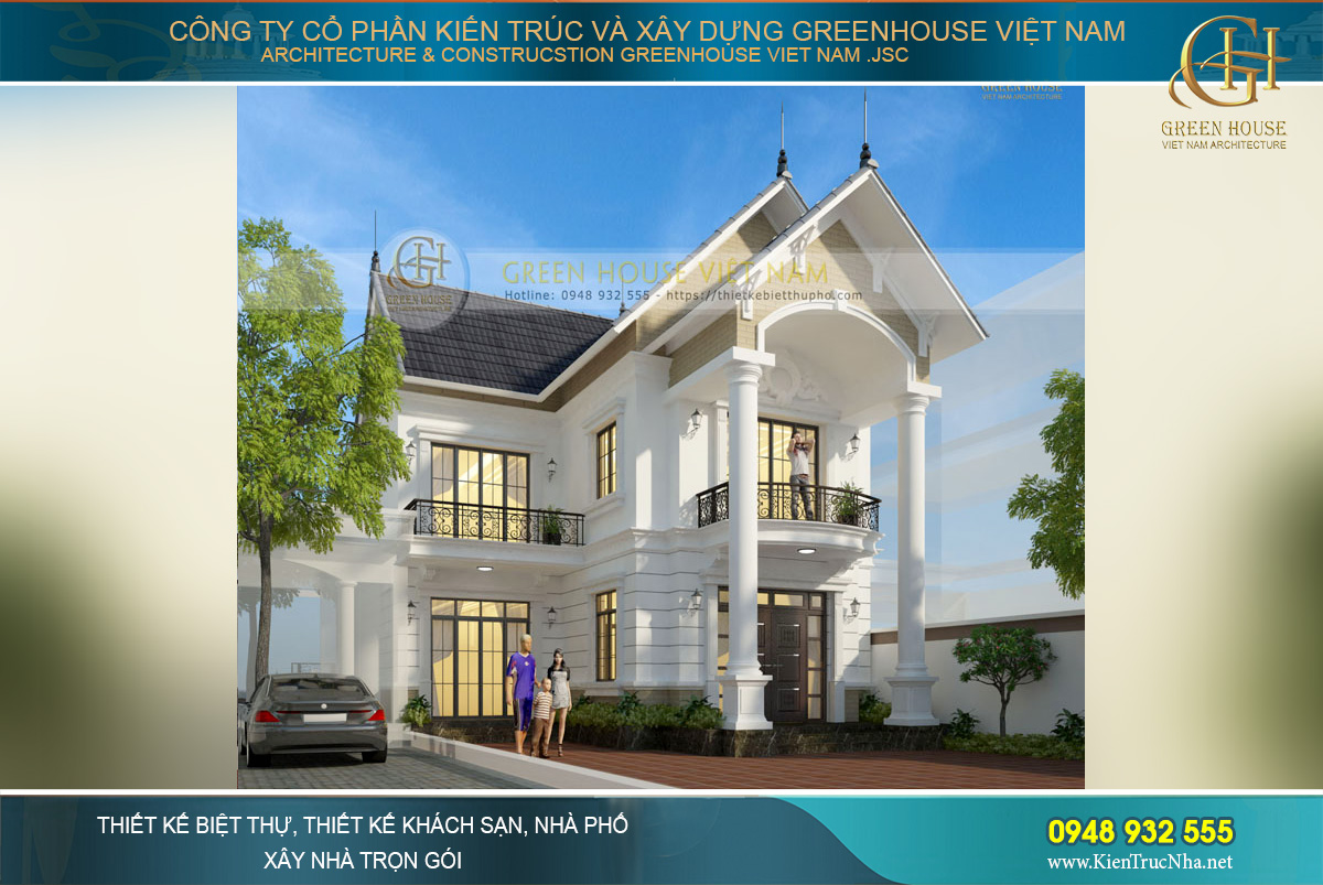 Gara oto được thiết kế nối liền với nhà ở nhưng cách một khoảng sân riêng