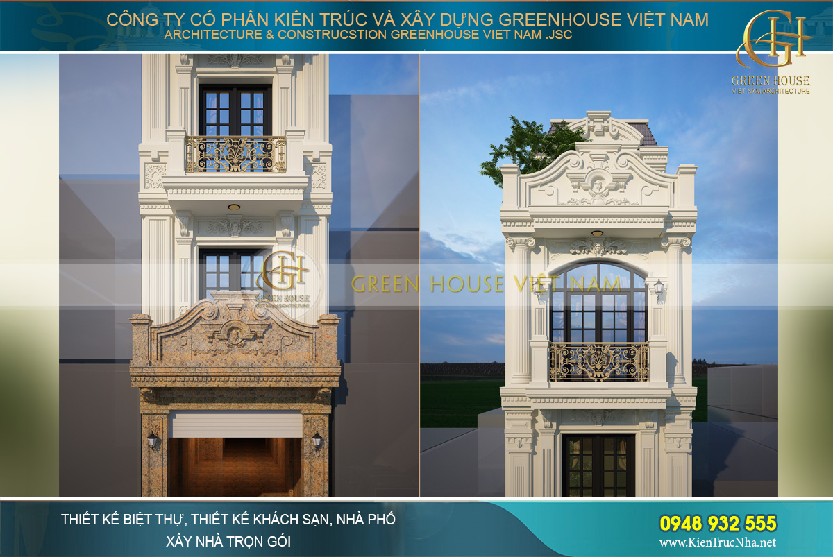 Hệ thống cột trụ vững chãi cùng những khung cửa được chạm trổ kỳ công và tỉ mỉ đến từng đường nét