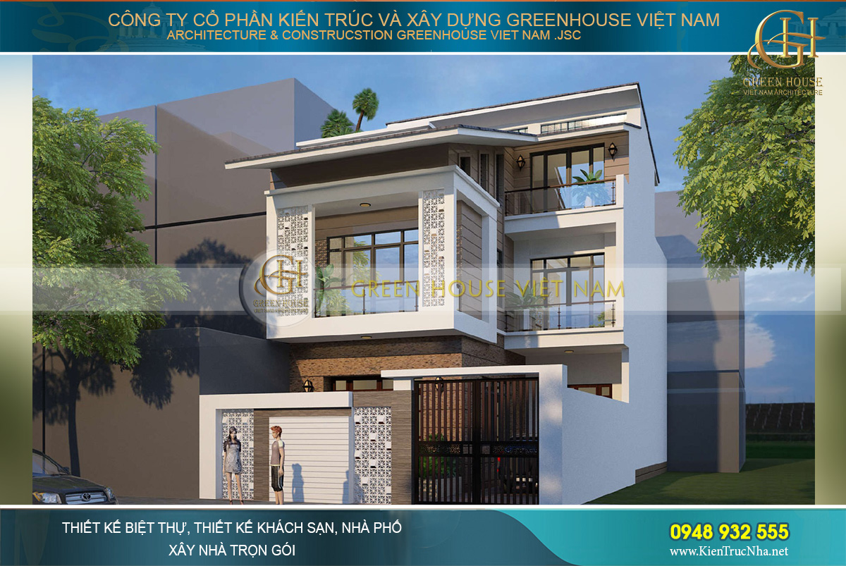 Kiến trúc của tầng 3 là điểm nhấn độc đáo của cả công trình nhà phố