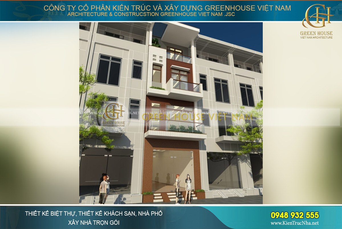 Mặt tiền tầng 1 của hai phương án thiết kế đều có dụng ý xây dựng trần cao thoáng, cửa kính lớn, phù hợp với những chủ đầu tư có ý định xây nhà ống kết hợp kinh doanh