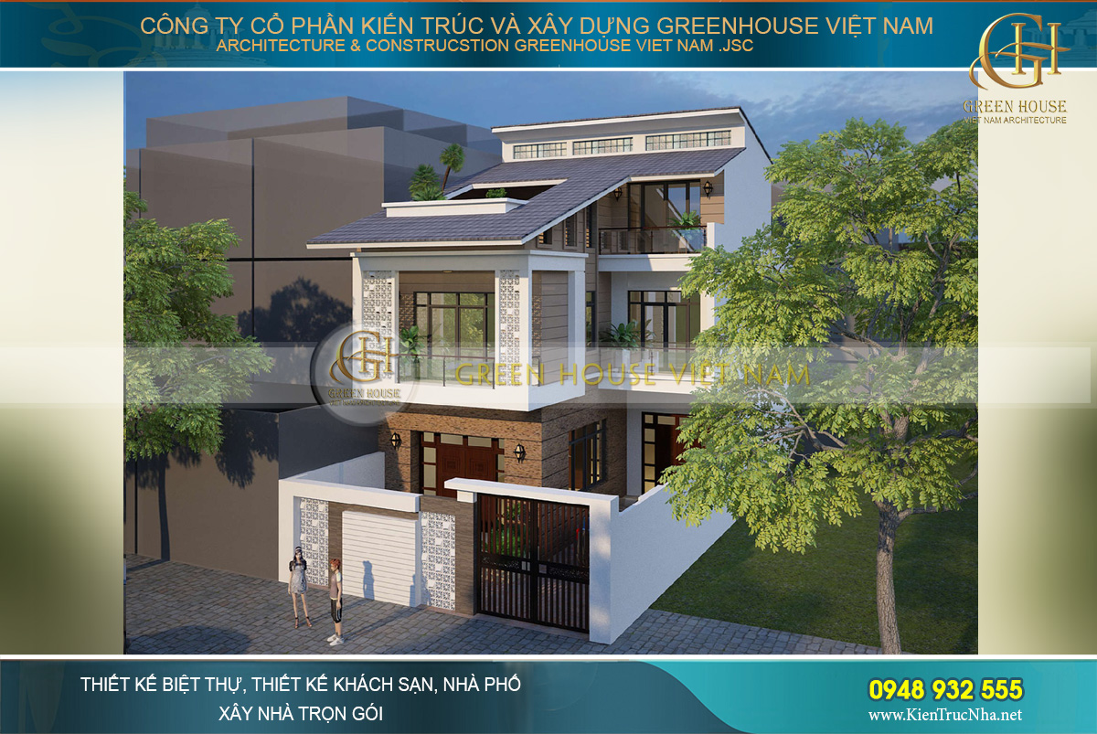 Kiến trúc của tầng 3 là điểm nhấn độc đáo của cả công trình nhà phố