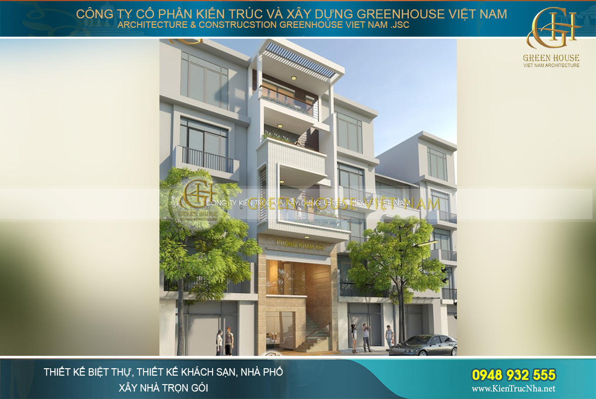 Phía dưới phòng khám là khu vực tầng hầm để xe vừa đảm bảo kiến trúc gọn gàng, khoa học của ngôi nhà phố vừa giữ được giá trị thẩm mĩ cho công trình