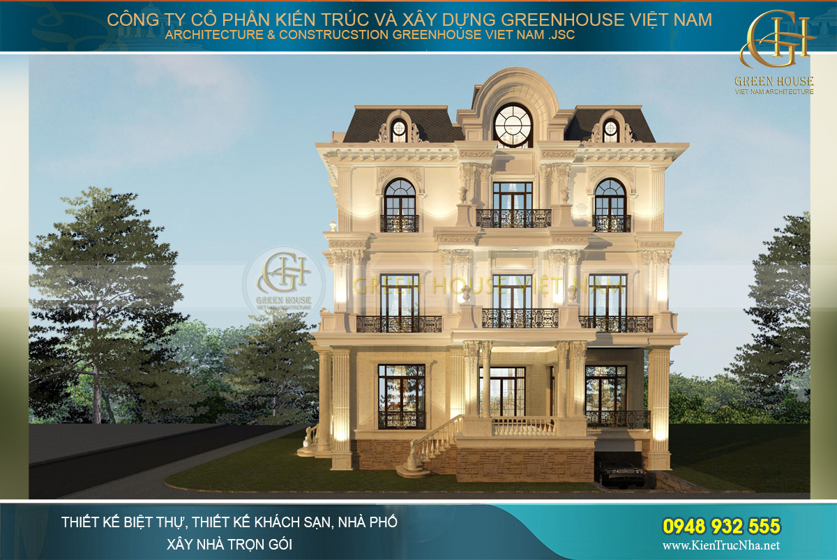 Biệt thự được thiết kế theo xu hướng biệt thự có tầng hầm để gia tăng không gian sử dụng