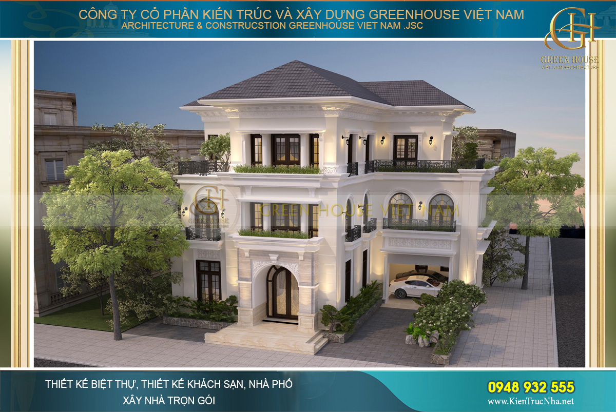 Những mẫu thiết kế biệt thự tân cổ điển mang đẳng cấp châu Âu