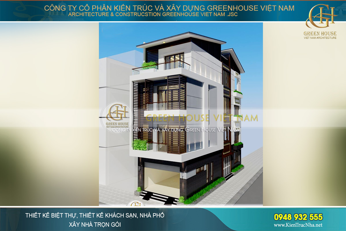 Kiến trúc sang trọng, không gian bề thế của ngôi nhà phố 4 tầng 2 mặt tiền tại Bắc Giang