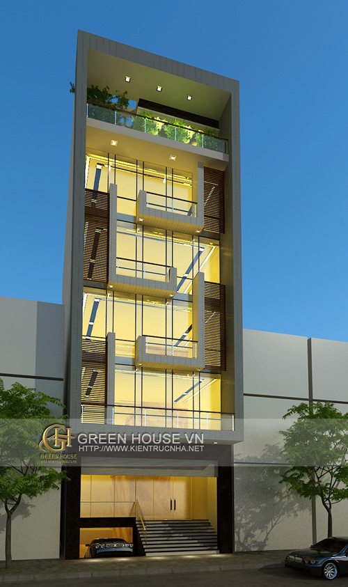 Kiến trúc sang trọng và bề thế của ngôi nhà phố 6 tầng kết hợp văn phòng