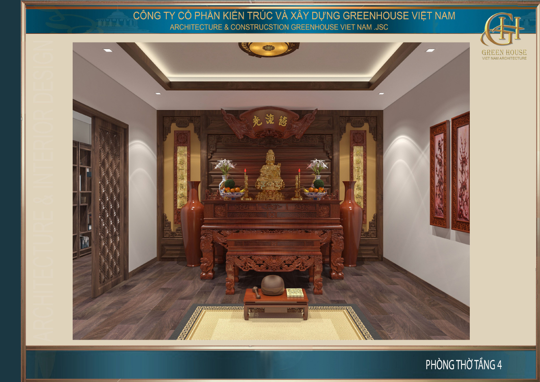 Thiết kế phòng thờ mang đậm nét văn hóa truyền thống 
