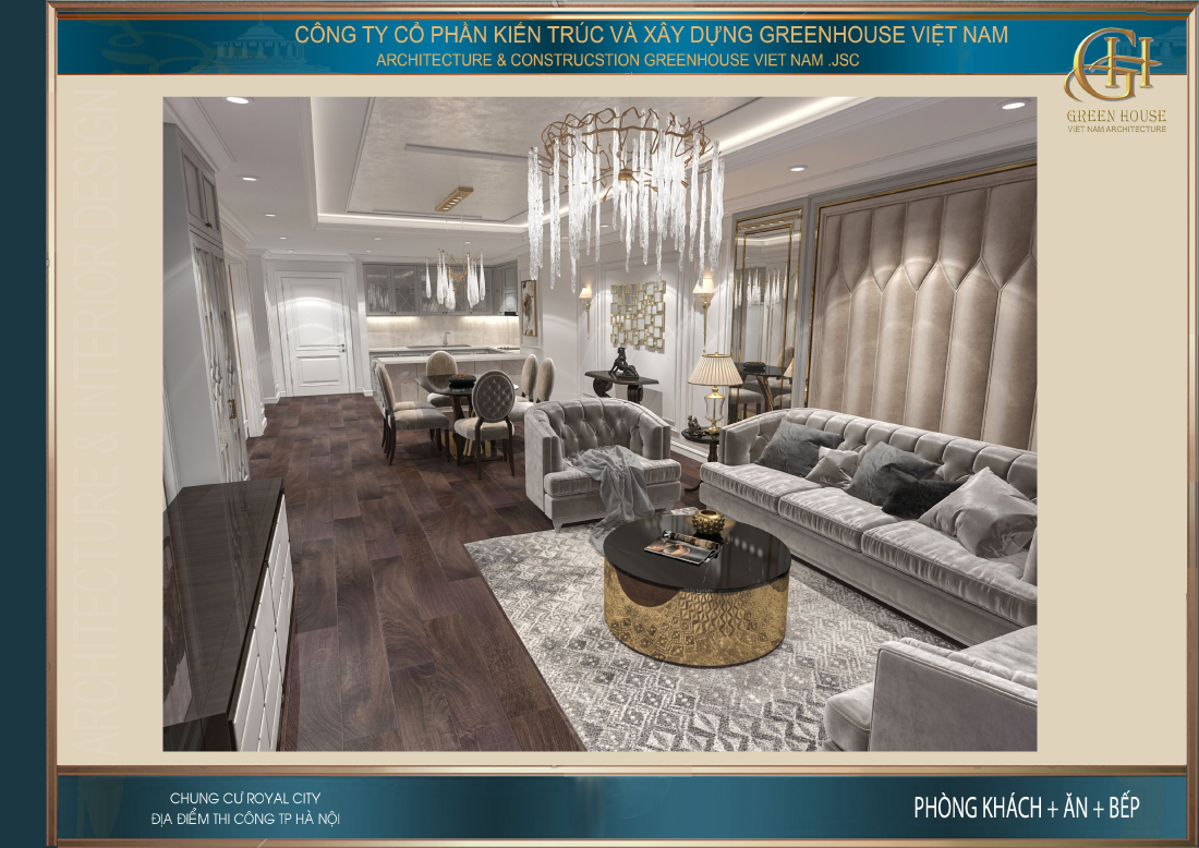 Nội thất phòng khách Luxury sang trọng, đẳng cấp - Green House Việt Nam