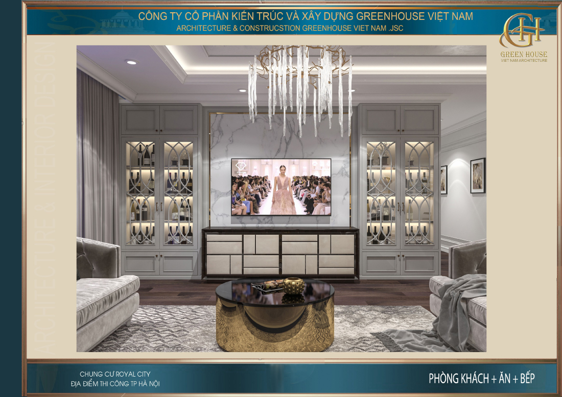 Nội thất phòng khách luxury chung cư Hà Nội đẹp mê ly, ấn tượng