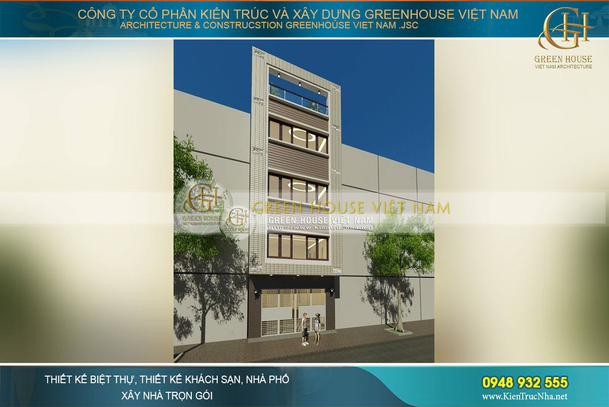 Thiết kế kiến trúc mặt tiền độc lạ đầy mới mẻ cho ngôi nhà phố 4 tầng