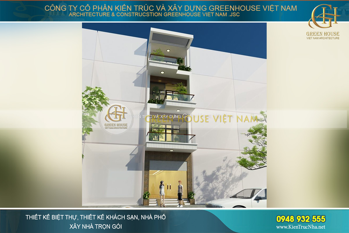 Phương án thiết kế nhà phố 4 tầng diện tích 72m2 đẹp tại Ninh Bình