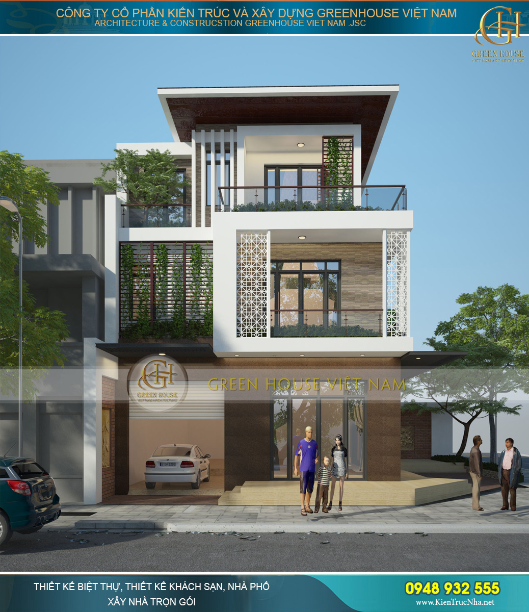 Thiết kế biệt thự 3 tầng phong cách hiện đại, hợp thời và vô cùng uy nghi dành cho gia đình anh Mạnh sinh sống