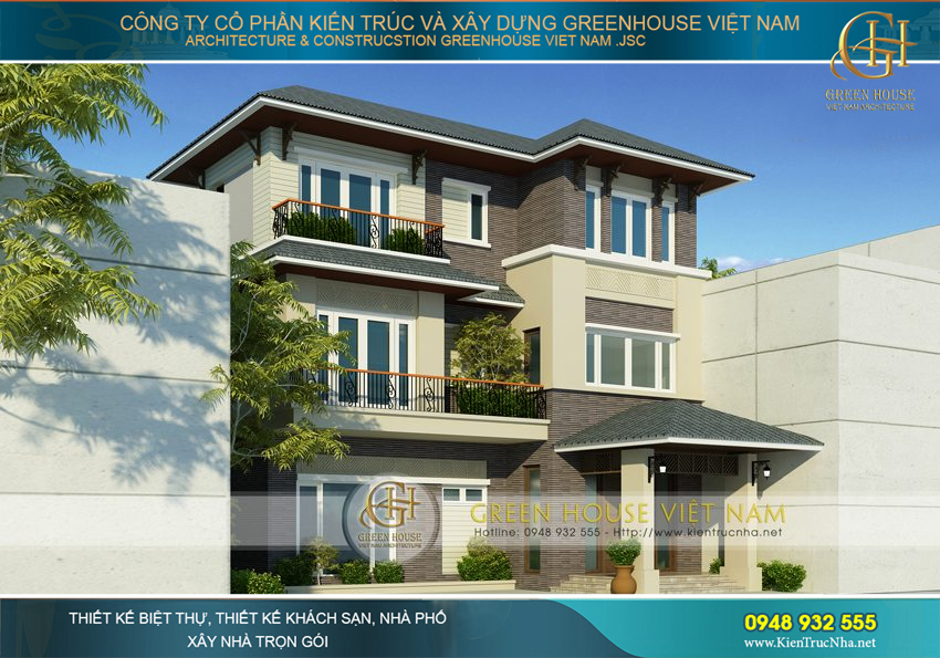 Kiến trúc 3 tầng đủ cho gia đình gia chủ có thể sinh hoạt thoải mái và đầy đủ không gian sống tiện ích