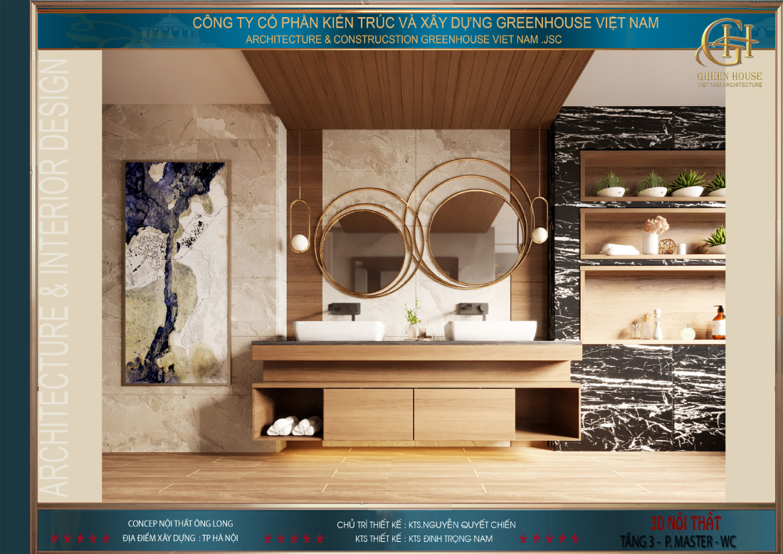 Thiết kế phòng tắm độc đáo đầy ấn tượng của phòng ngủ master