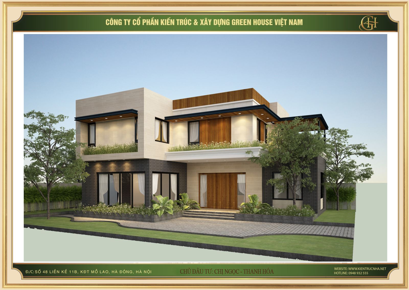 Không gian xanh của cây cảnh được bài trí tại các khu vực ban công của biệt thự mang đến sự hài hòa, nhẹ nhàng hơn cho tổng thể kiến trúc công trình