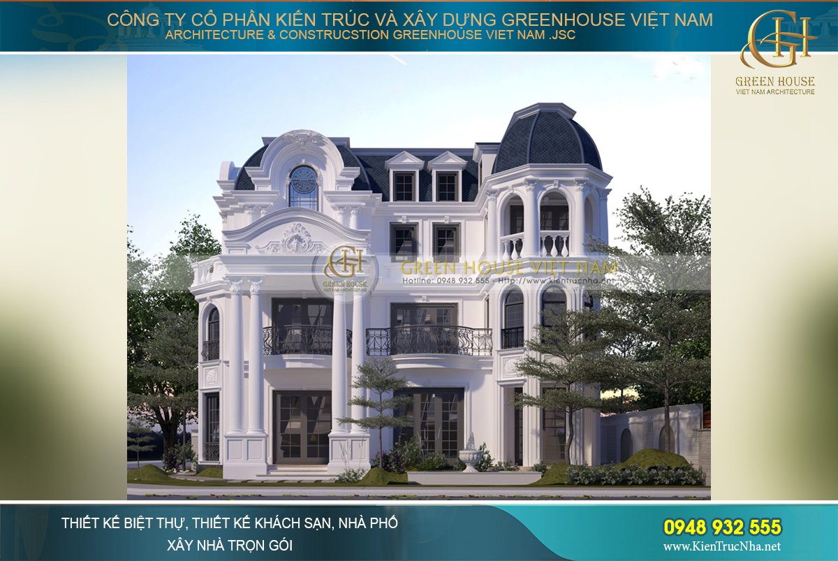 Mẫu biệt thự cổ điển 3 tầng này xứng đáng là một kiệt tác nghệ thuật kiến trúc 