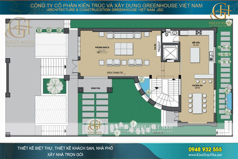 Bố trí công năng sử dụng của biệt thự cổ điển tại Hà Nội
