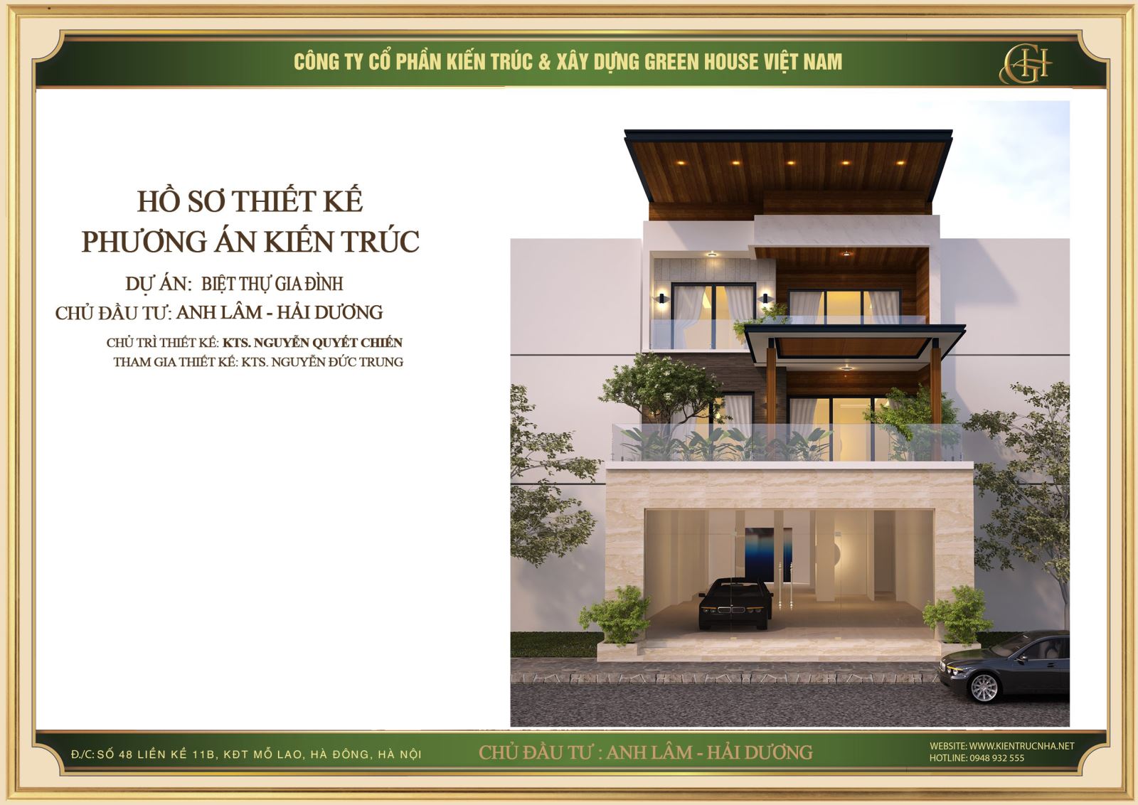 Thiết kế biệt thự hiện đại 3 tầng không gian mở độc đáo tại Hải Dương