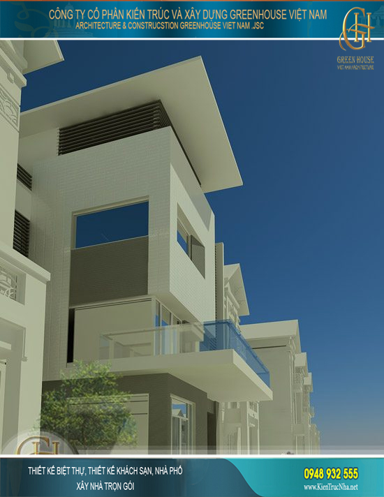 Khoảng ban công rộng vừa giúp tránh nắng cho tầng trệt vừa là không gian cho chủ đầu tư thỏa sức sử dụng theo nhiều mục đích