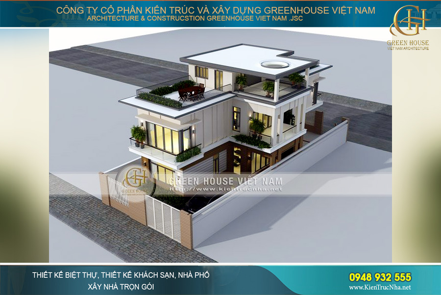 Biệt thự hiện đại 3 tầng tại Hà Nội sở hữu thiết kế kiến trúc độc đáo, sang trọng vô cùng