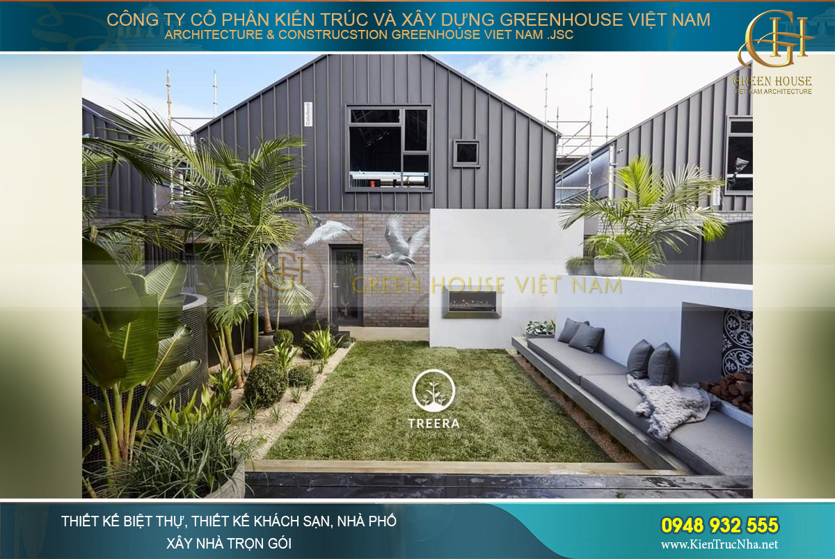 Một thiết kế sân vườn đơn giản và tinh tế cho biệt thự hòa mình với thiên nhiên