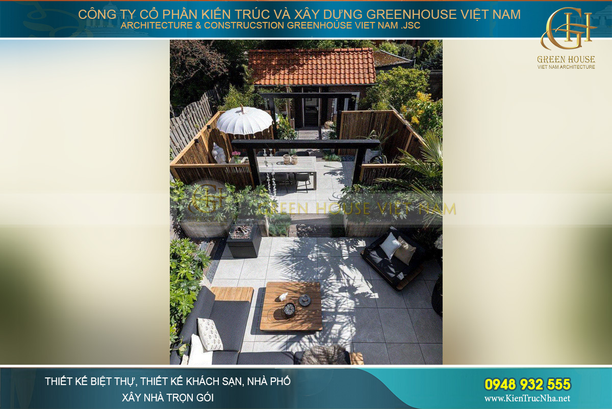 Thiết kế biệt thự sân vườn phong cách hiện đại linh hoạt, sáng tạo