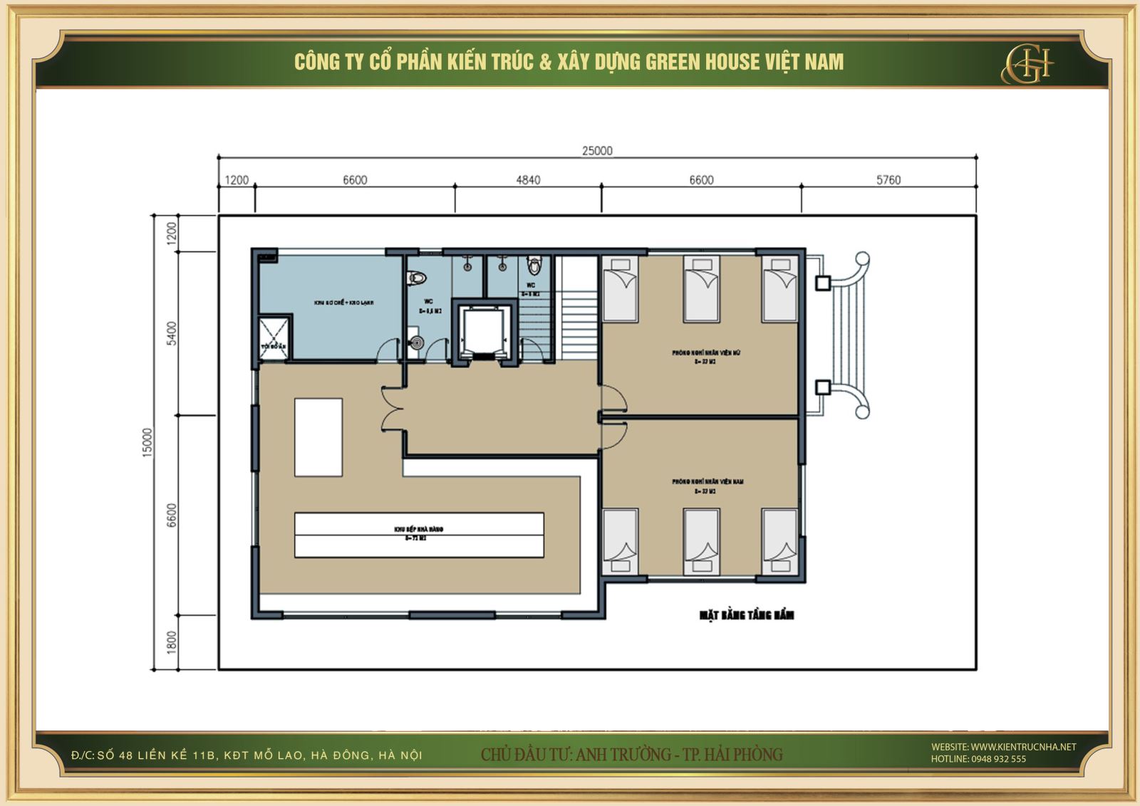 Green House Việt Nam tận dụng khéo léo diện tích mặt bằng tầng hầm để thiết kế khu vực nấu cho nhà hàng