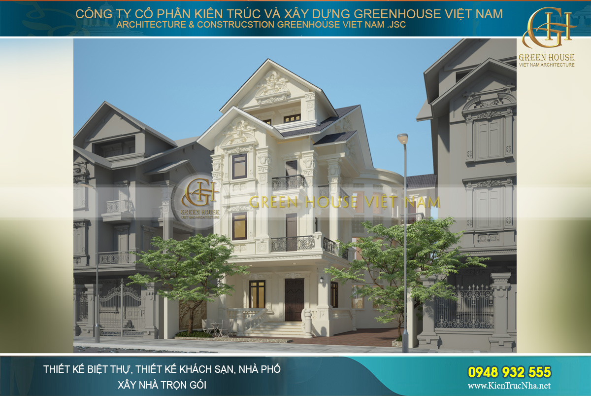 Thiết kế tạo điểm nhấn kiến trúc nằm ở bức phù điêu đắp thạch cao nổi bật 