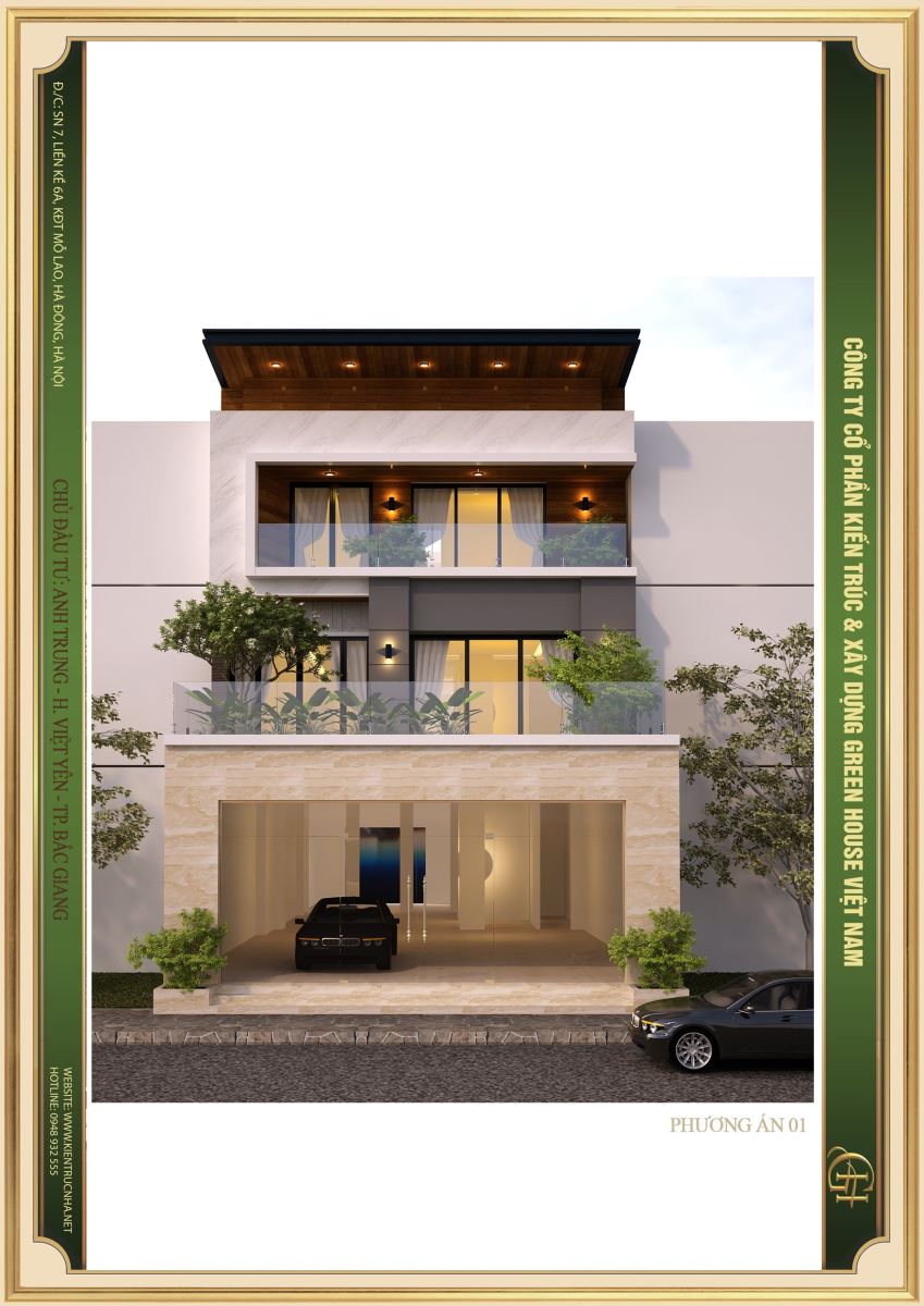 Biệt thự 3 tầng đẹp năng động tại Bắc Giang