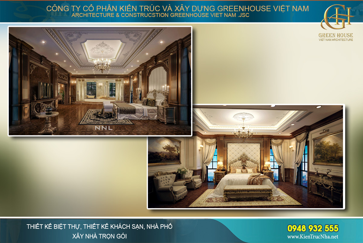 Khám phá công trình thiết kế, thi công trọn gói dinh thự tân cổ điển 2 tầng tại Hà Nội