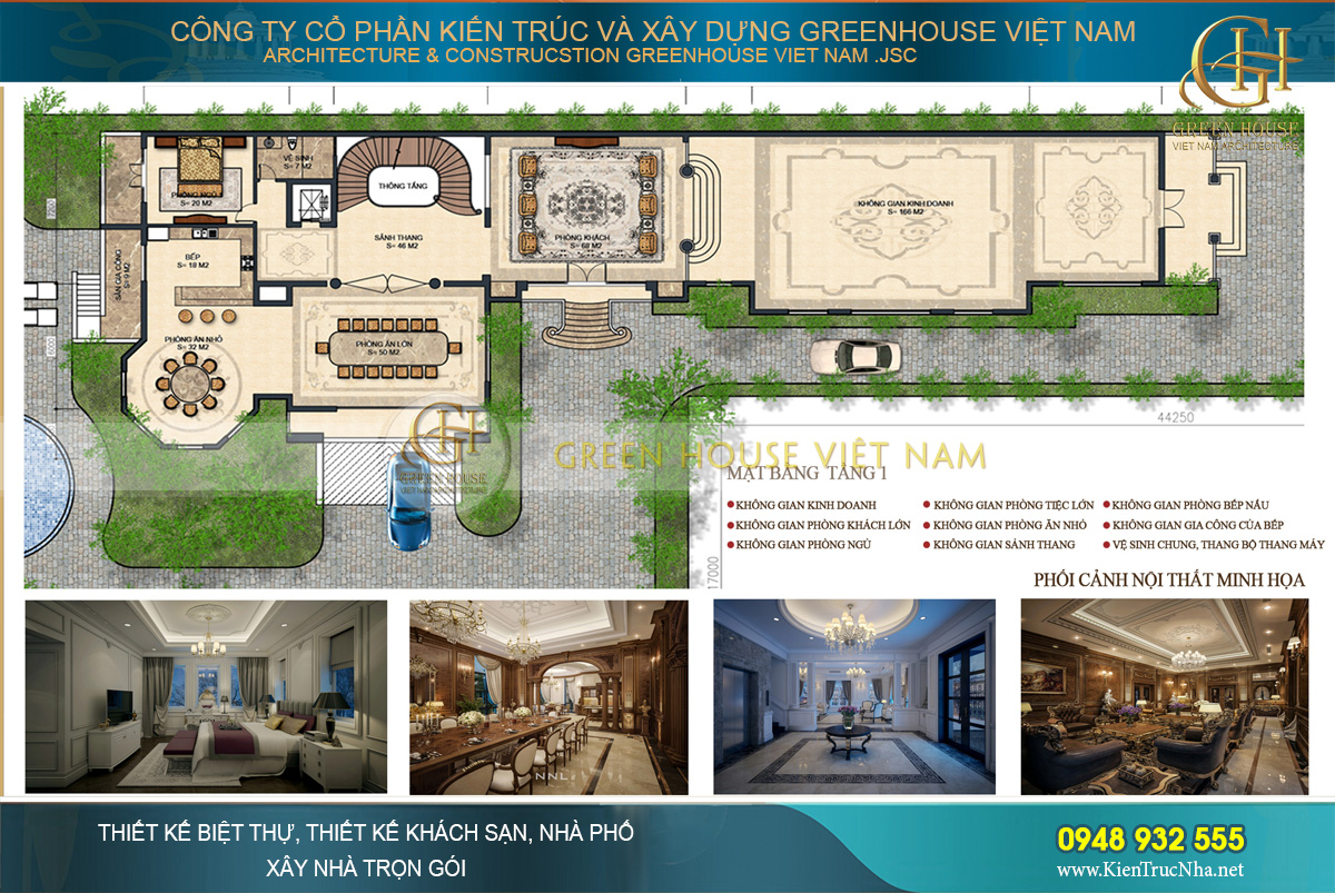 Mẫu dinh thự cổ điển đẹp, lộng lẫy, công trình thiết kế, thi công trọn gói tại Green House