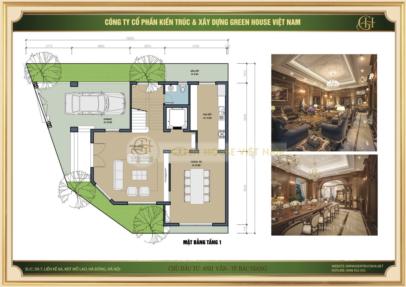 Thiết kế biệt thự tân cổ điển 3 tầng 1 tum thu hút chủ đầu tư ngay từ ánh nhìn đầu tiên