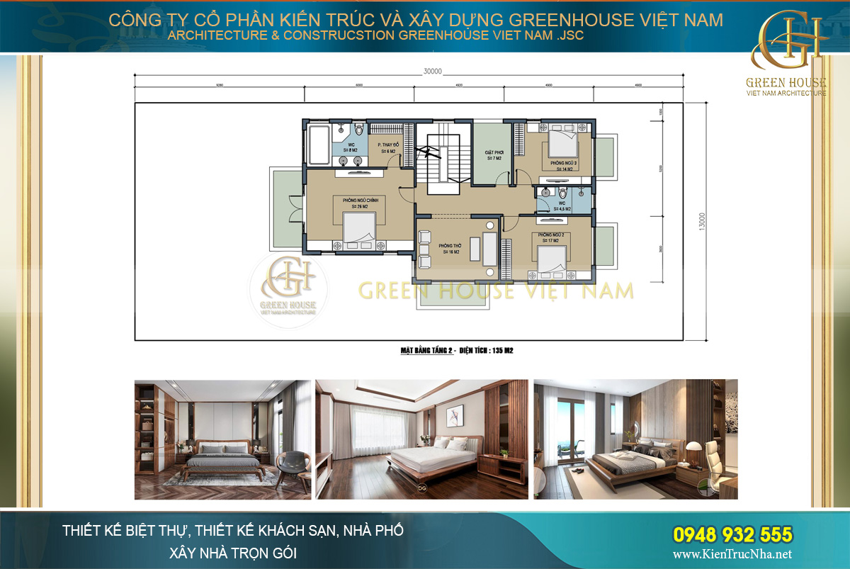 Biệt thự tân cổ điển 2 tầng có công năng hiện đại, tiện nghi cho người dùng