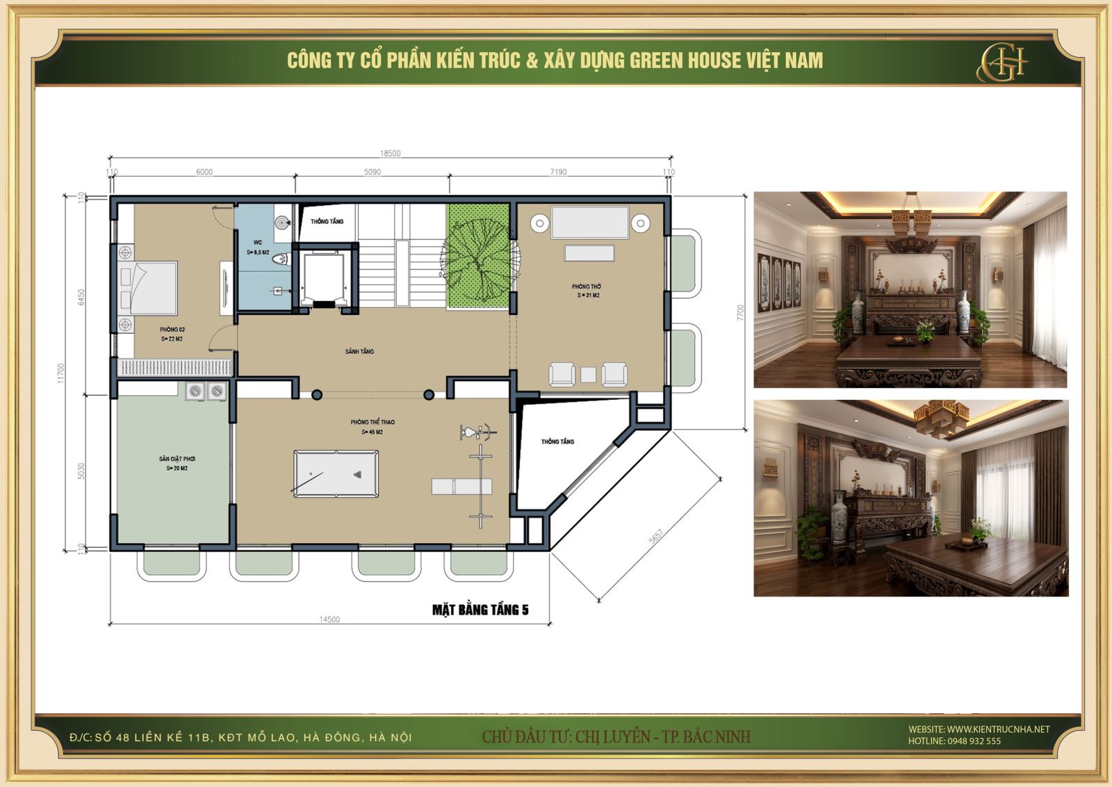 Mẫu biệt thự tân cổ điển kết hợp kinh doanh đẹp, sang trọng, đẳng cấp- Green House Việt Nam