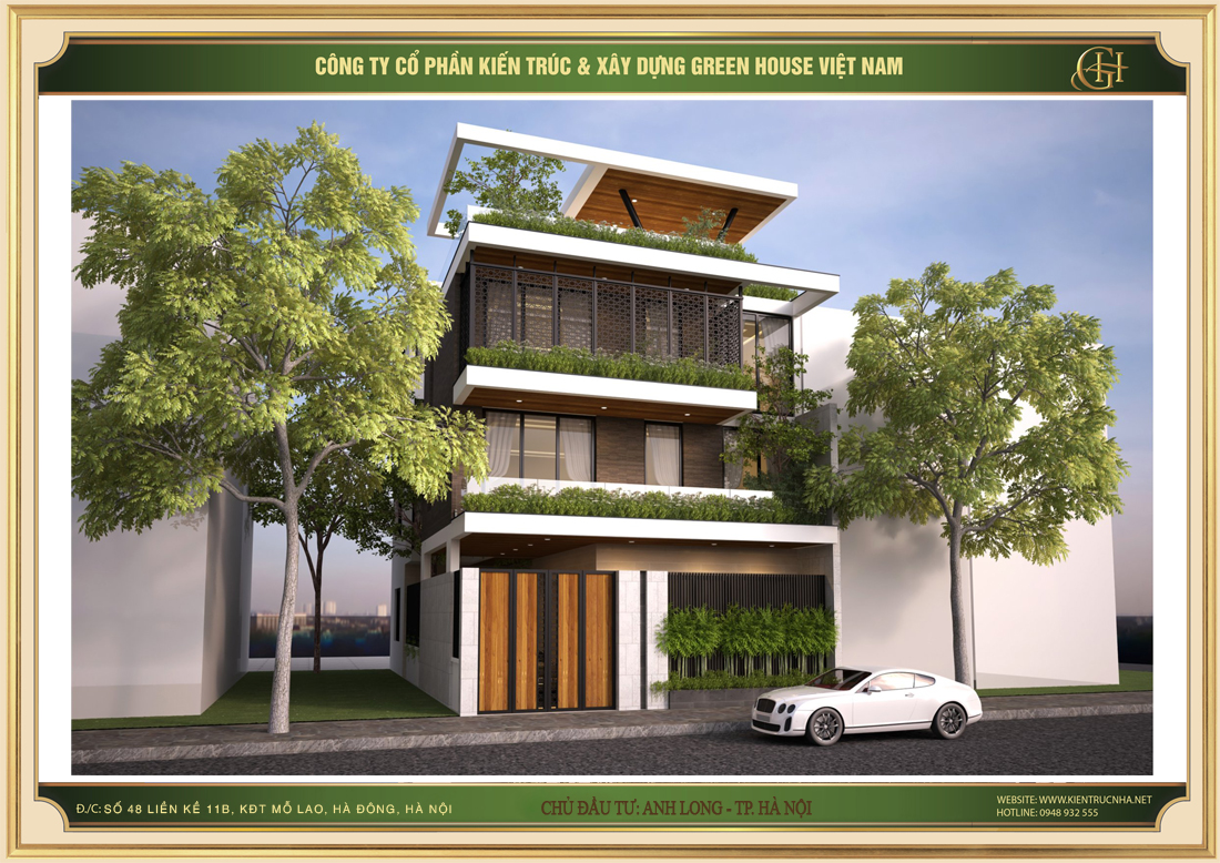 Mẫu biệt thự hiện đại 4 tầng độc đáo- Thiết kế, thi công trọn gói bởi Greenhouse