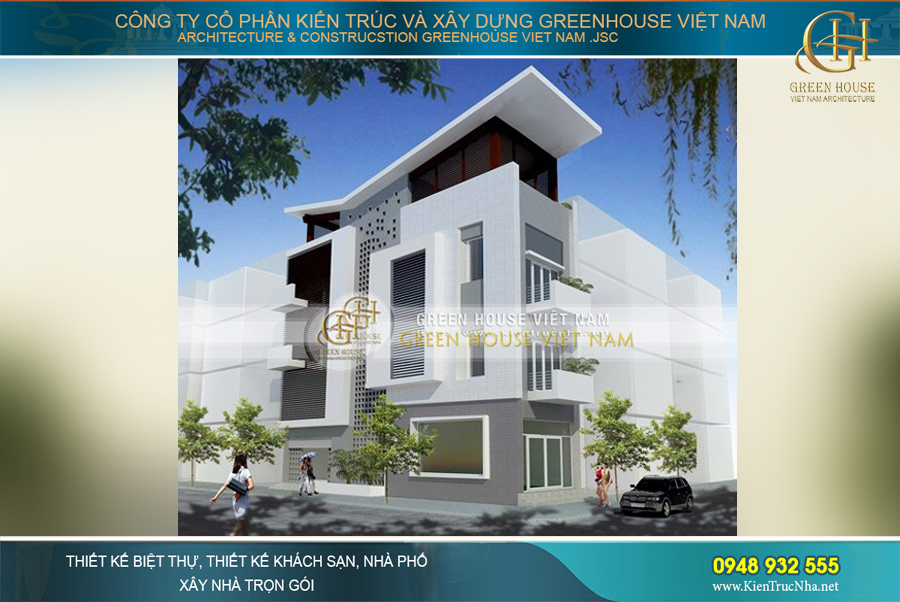 Thiết kế nhà phố hiện đại 5 tầng 2 mặt tiền tại Bắc Giang đẹp mãn nhãn