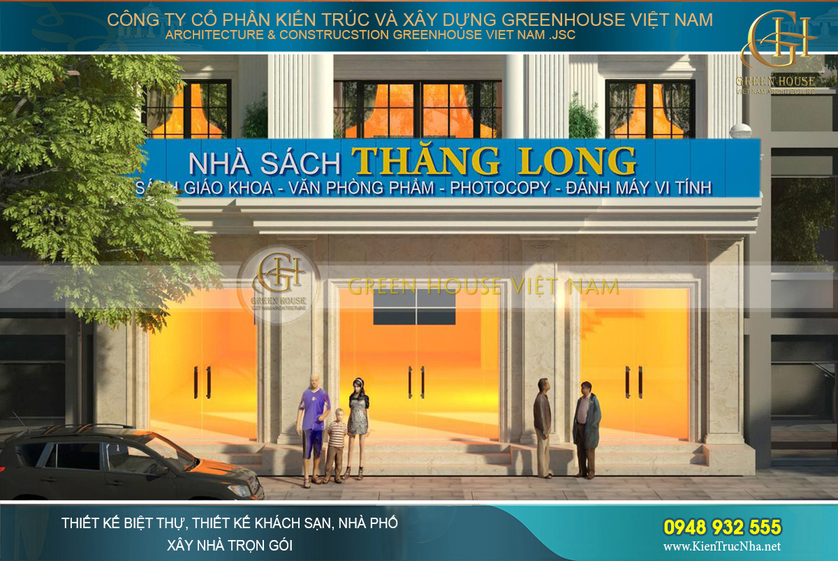 Tầng 1 là không gian kinh doanh với các cửa kính lớn giúp show sản phẩm dễ dàng hơn