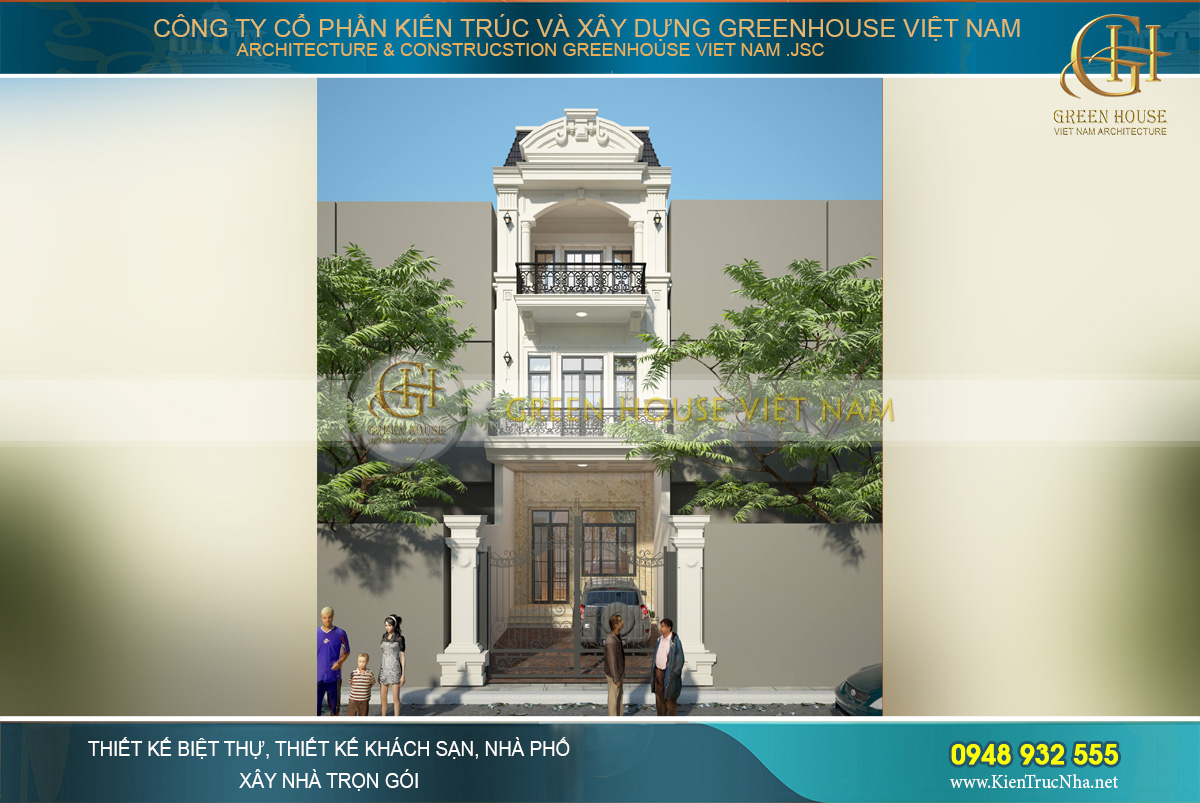 Nhà phố 3 tầng tân cổ điển