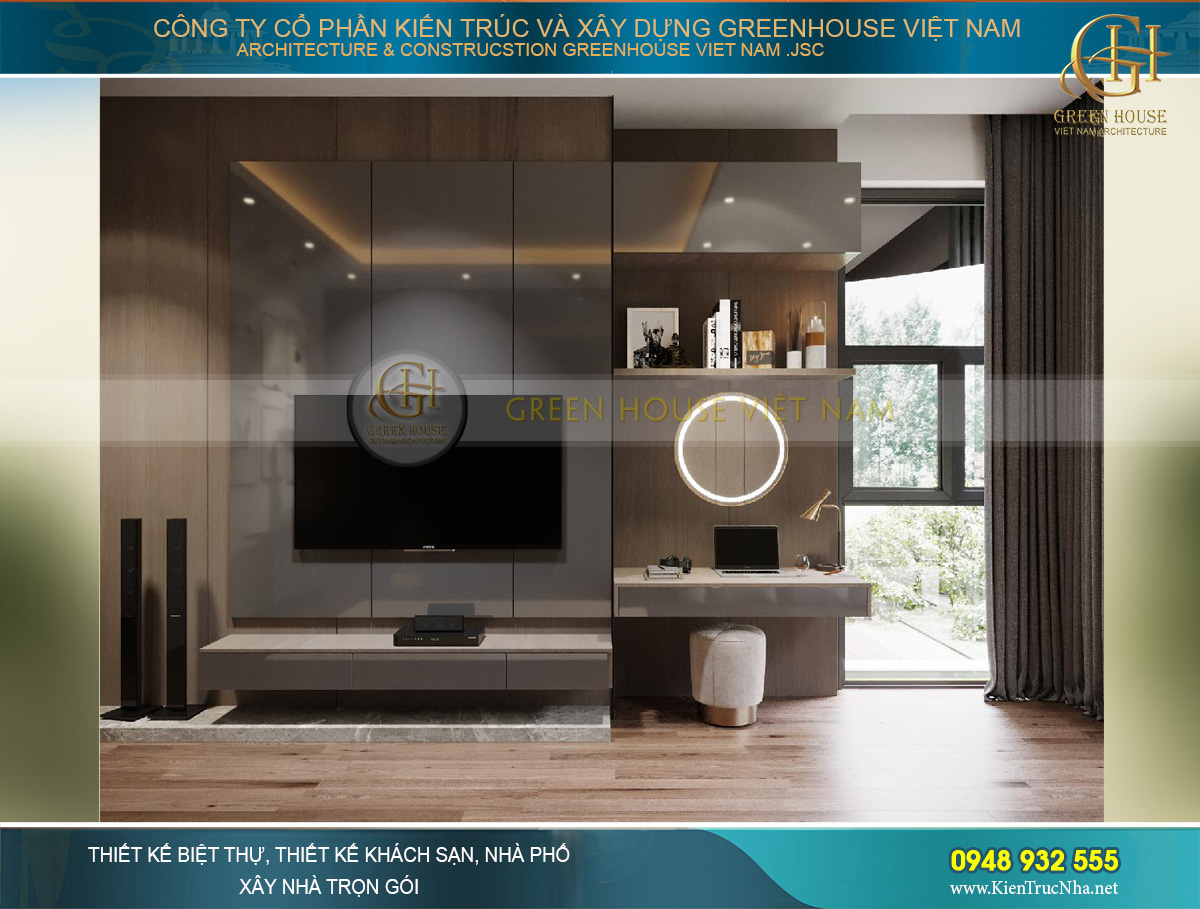 Thiế kế tủ TV, bàn trang điểm phong cách Scandivania hiện đại, đơn giản và tinh tế