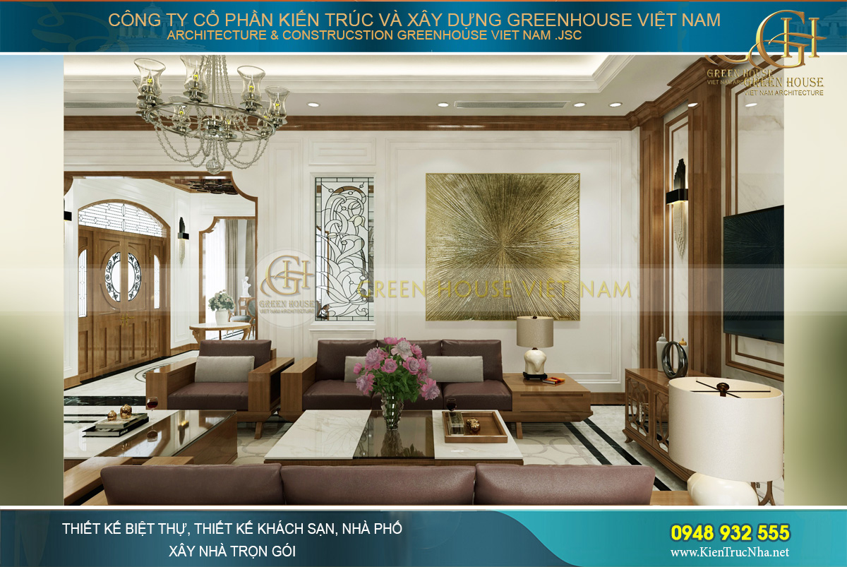 Mọi chi tiết trong phòng khách đều được tuyển lựa kỹ lưỡng để mang đến vẻ đẹp hoàn mỹ nhất