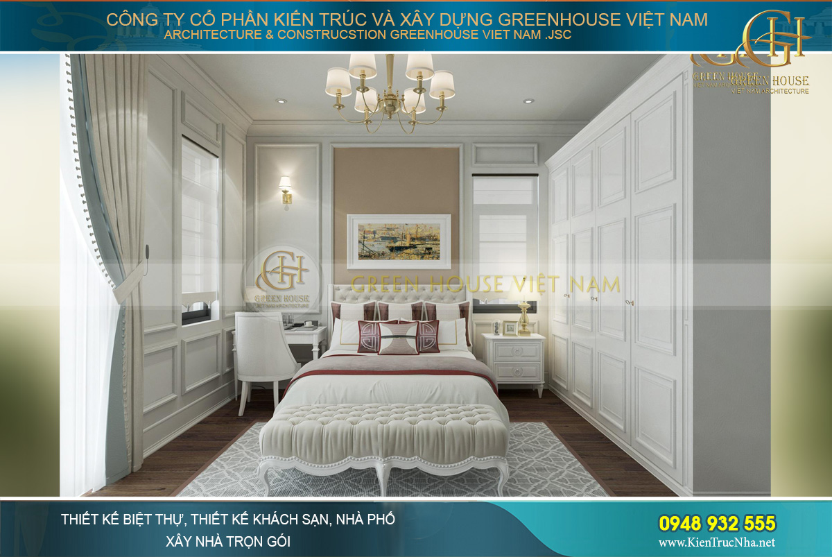 Phòng ngủ của con gái với tone màu trắng tinh khôi đầy thơ mộng