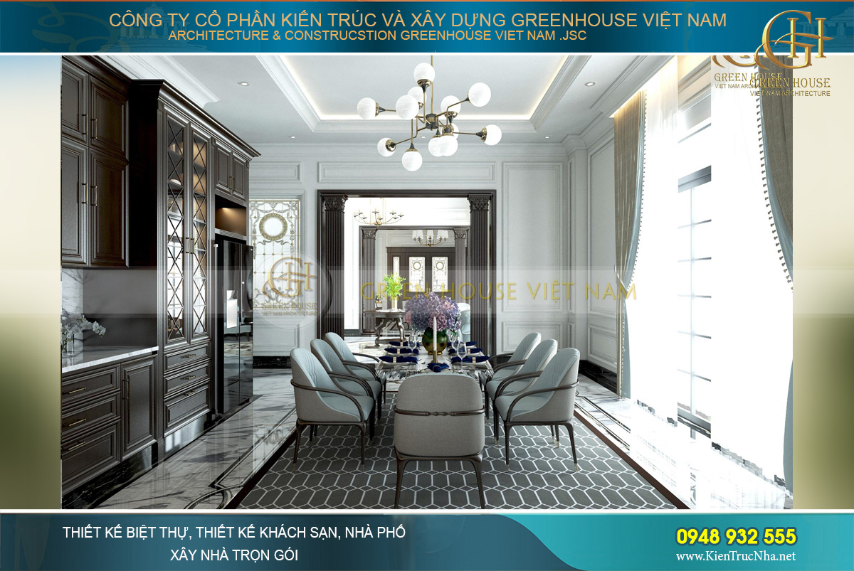 Một góc nhìn khác của phòng ăn